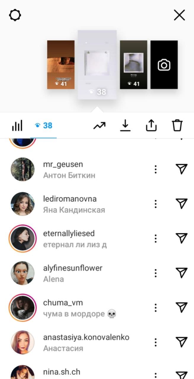Статистика историй Инстаграм 